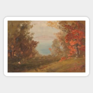 Woodland Scene in Autumn (Hudson, New York or Maine) by Frederic Edwin Church Magnet